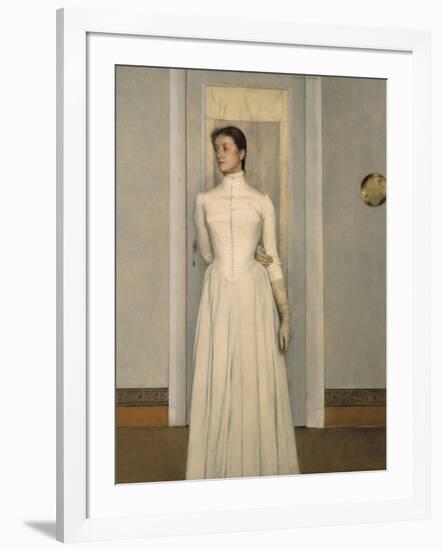 Portrait of Marguerite, the Sister of the Artist-Fernand Khnopff-Framed Giclee Print