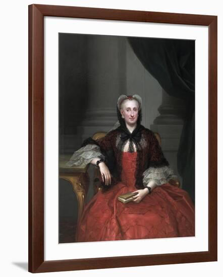 Portrait of Maria Amalia of Saxony, Queen Consort of Spain, Ca 1760-Anton Raphael Mengs-Framed Giclee Print
