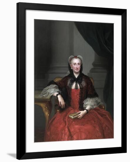 Portrait of Maria Amalia of Saxony, Queen Consort of Spain, Ca 1760-Anton Raphael Mengs-Framed Giclee Print