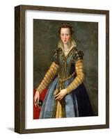 Portrait of Maria De' Medici, Ca 1555-Alessandro Allori-Framed Giclee Print