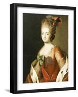 Portrait of Maria Fedorovna, Wife of Grand Duke Paul Petrovich (Future Tsar Paul I)-Alexander Roslin-Framed Giclee Print