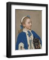 Portrait of Maria Frederike van Reede-Athlone at Seven Years of Age, 1755-Jean-Etienne Liotard-Framed Giclee Print