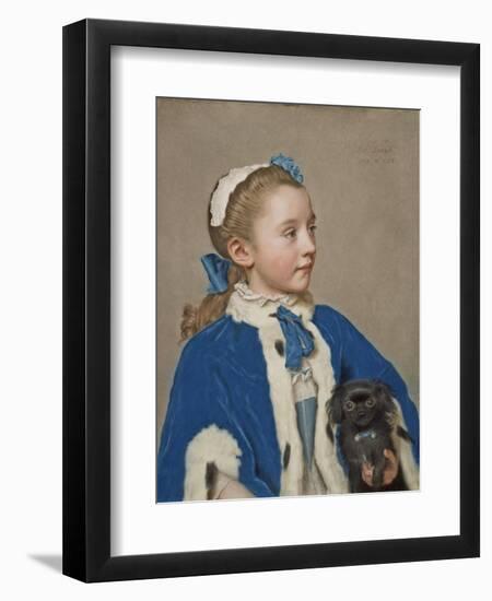 Portrait of Maria Frederike van Reede-Athlone at Seven Years of Age, 1755-Jean-Etienne Liotard-Framed Giclee Print