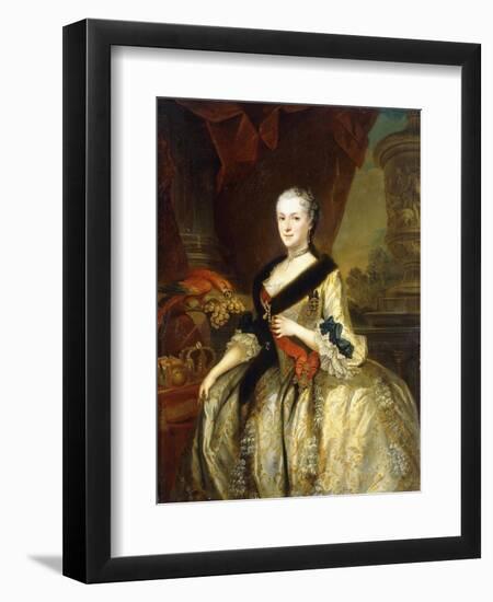 Portrait of Maria Josepha, Queen of Poland, Standing Three-Quarter Length-Louis de Silvestre-Framed Giclee Print