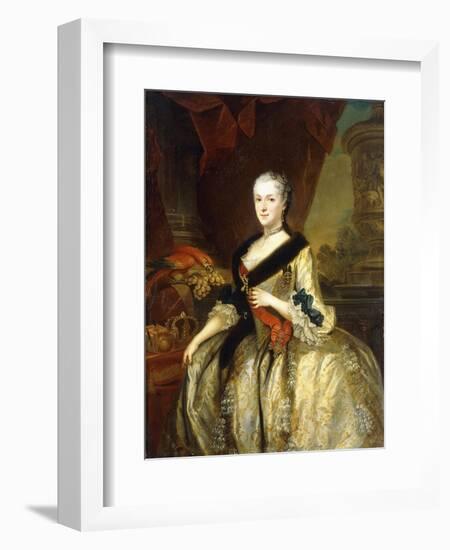 Portrait of Maria Josepha, Queen of Poland, Standing Three-Quarter Length-Louis de Silvestre-Framed Giclee Print