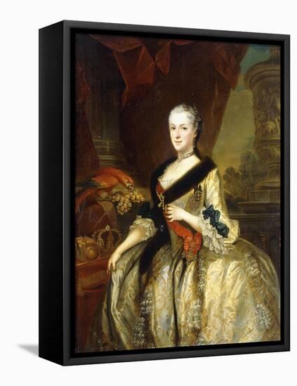 Portrait of Maria Josepha, Queen of Poland, Standing Three-Quarter Length-Louis de Silvestre-Framed Stretched Canvas