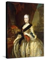 Portrait of Maria Josepha, Queen of Poland, Standing Three-Quarter Length-Louis de Silvestre-Stretched Canvas