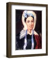 Portrait of Maria Kazimirovna Yushnevskaya, Wife of Decembrist Alexander Yushnevsky, 1830-1839-Nikolai Alexandrovich Bestuzhev-Framed Giclee Print