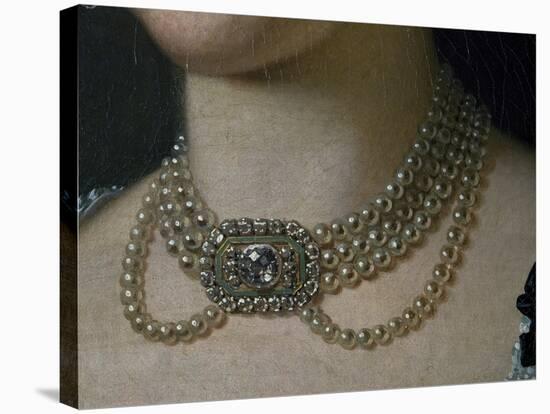 Portrait of Maria Luisa of Bourbon (San Ildefonso, 1782- Rome, 1824), Detail of Pearl Necklace-Francois-xavier Fabre-Stretched Canvas