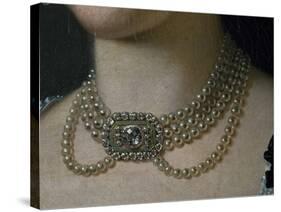 Portrait of Maria Luisa of Bourbon (San Ildefonso, 1782- Rome, 1824), Detail of Pearl Necklace-Francois-xavier Fabre-Stretched Canvas