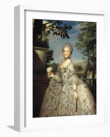 Portrait of Maria Luisa of Parma as Princess of Asturias, Ca 1764-1765-Anton Raphael Mengs-Framed Giclee Print