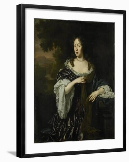 Portrait of Maria Schaep, Wife of Hendrick Bicker-Michiel Van Musscher-Framed Art Print