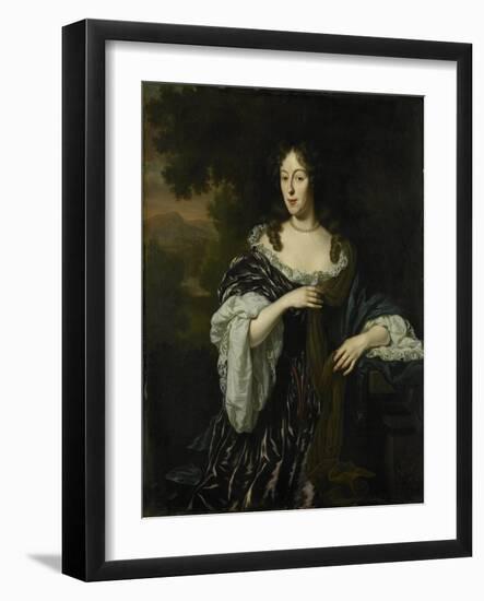 Portrait of Maria Schaep, Wife of Hendrick Bicker-Michiel Van Musscher-Framed Art Print