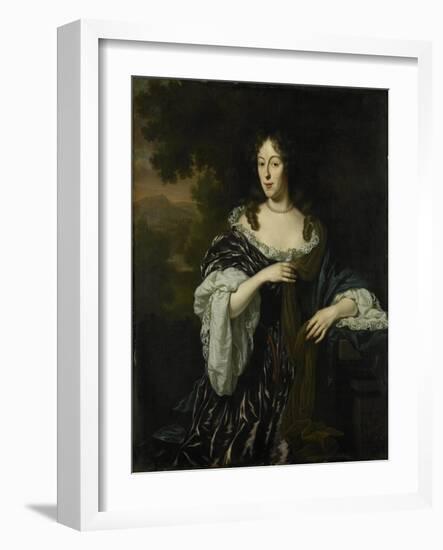 Portrait of Maria Schaep, Wife of Hendrick Bicker-Michiel Van Musscher-Framed Art Print