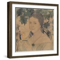 Portrait of Maria Shostakovich, 1922-Boris Michaylovich Kustodiev-Framed Giclee Print