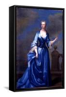 Portrait of Maria Skerrett, Lady Walpole in a Blue Dress on a Balcony-Charles Jervas-Framed Stretched Canvas