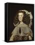 Portrait of Mariana of Austria-Diego Velazquez-Framed Stretched Canvas