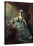 Portrait of Marie Antoinette, Queen of France by Jean-Baptiste Andre Gautier-Dagoty-null-Stretched Canvas