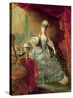 Portrait of Marie Antoinette Queen of France-Jacques Fabien Gautier d'Agoty-Stretched Canvas