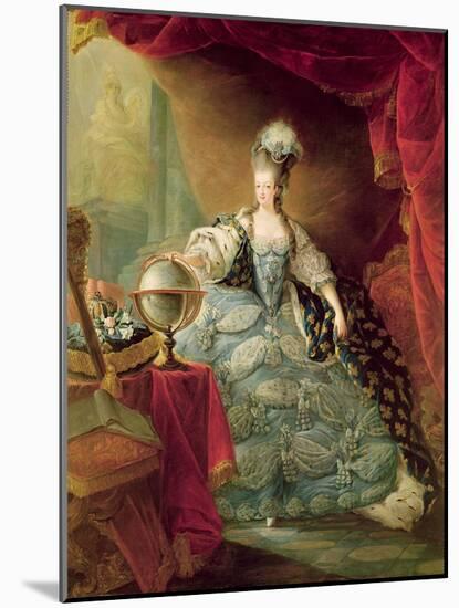 Portrait of Marie Antoinette Queen of France-Jacques Fabien Gautier d'Agoty-Mounted Giclee Print