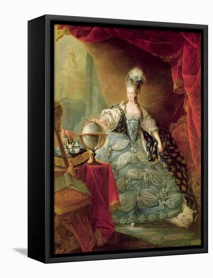 Portrait of Marie Antoinette Queen of France-Jacques Fabien Gautier d'Agoty-Framed Stretched Canvas