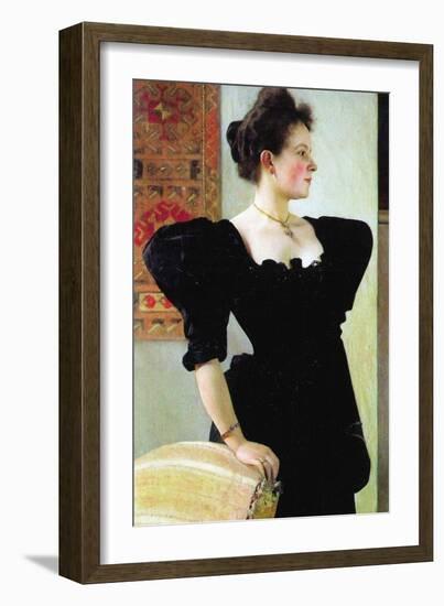 Portrait of Marie Breunig-Gustav Klimt-Framed Art Print