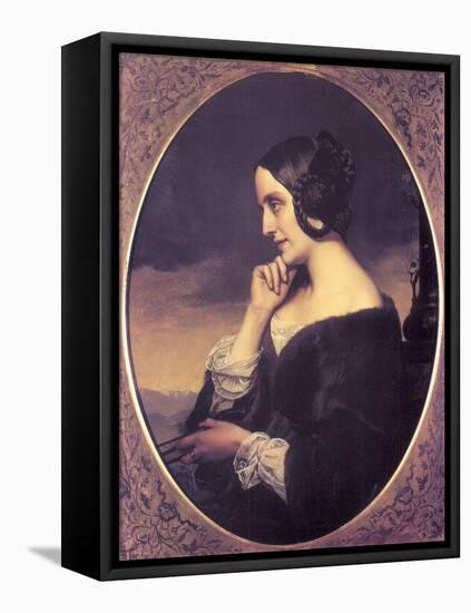 Portrait of Marie D?Agoult (1805-187), 1843-Henri Lehmann-Framed Stretched Canvas