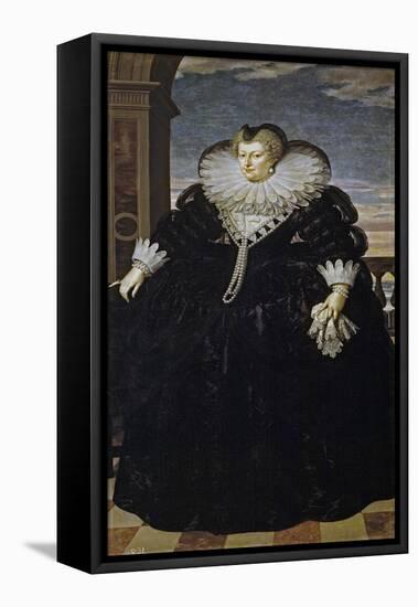 Portrait of Marie De Médici (1575-164)-Frans Francken the Younger-Framed Stretched Canvas