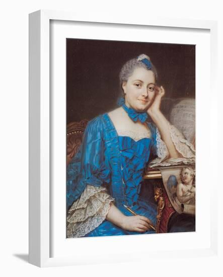 Portrait of Marie Fel, C.1753-Maurice Quentin de La Tour-Framed Giclee Print