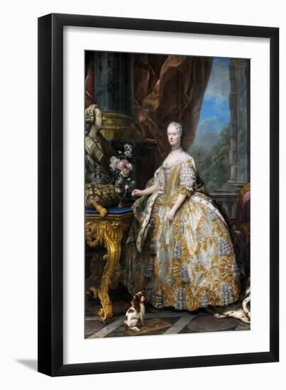 Portrait of Marie Leszczynska, Queen of France (1703-176)-Carle van Loo-Framed Giclee Print