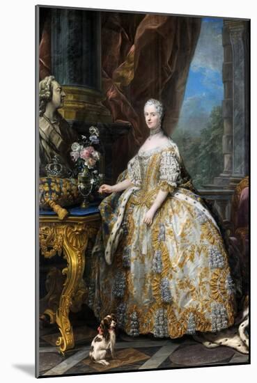 Portrait of Marie Leszczynska, Queen of France (1703-176)-Carle van Loo-Mounted Giclee Print