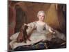 Portrait of Marie-Zephyrine (1750-55) of France with Her Dog, 1751 (Oil on Panel)-Jean-Marc Nattier-Mounted Premium Giclee Print
