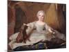 Portrait of Marie-Zephyrine (1750-55) of France with Her Dog, 1751 (Oil on Panel)-Jean-Marc Nattier-Mounted Giclee Print