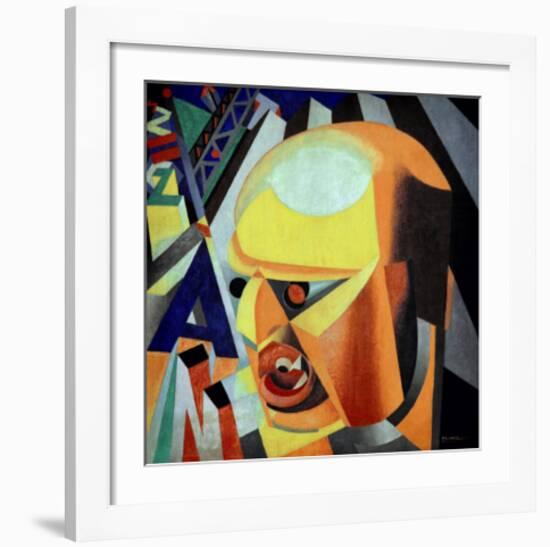 Portrait of Marinetti-Enrico Prampolini-Framed Art Print