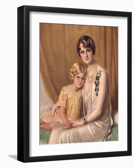 Portrait of Marjorie Merriweather Post and Her Daughter, 1829-Giulio De Blaas-Framed Giclee Print