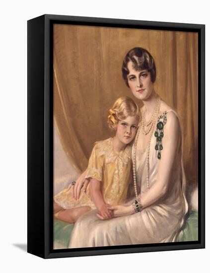 Portrait of Marjorie Merriweather Post and Her Daughter, 1829-Giulio De Blaas-Framed Stretched Canvas