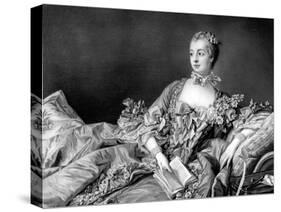Portrait of Marquise de Pompadour, Mistress to King Louis XV-Francois Boucher-Stretched Canvas