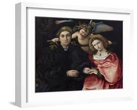 Portrait of Marsilio Cassotti and His Bride Faustina-Lorenzo Lotto-Framed Giclee Print