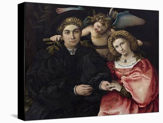 Portrait of Marsilio Cassotti and His Bride Faustina-Lorenzo Lotto-Stretched Canvas