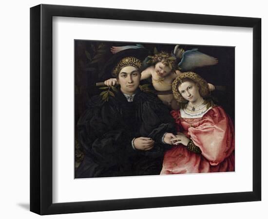 Portrait of Marsilio Cassotti and His Bride Faustina-Lorenzo Lotto-Framed Giclee Print