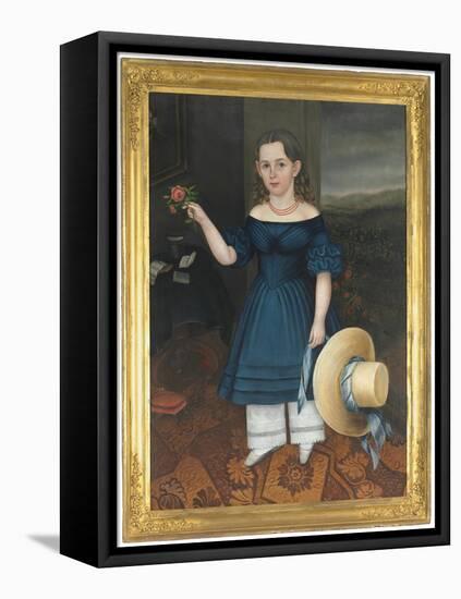 Portrait of Martha Otis Bullock (Girl in a Blue Dress), 1841-42-Joseph Whiting Stock-Framed Stretched Canvas