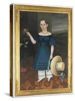 Portrait of Martha Otis Bullock (Girl in a Blue Dress), 1841-42-Joseph Whiting Stock-Stretched Canvas