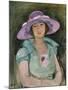 Portrait of Marthe Lebasque in a Purple Hat, 1925-26-Henri Lebasque-Mounted Giclee Print