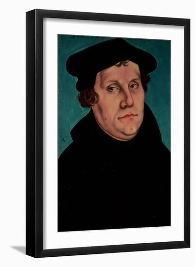 Portrait of Martin Luther, 1529-Lucas Cranach the Elder-Framed Premium Giclee Print