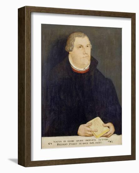 Portrait of Martin Luther, 1568-Lucas Cranach, the Elder (Studio of)-Framed Giclee Print