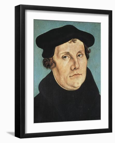 Portrait of Martin Luther-Lucas Cranach the Elder-Framed Premium Giclee Print