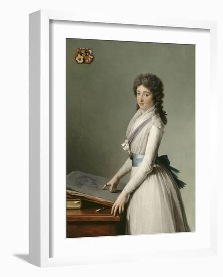 Portrait of Mary Broutin, Baroness Chalvet-Sonville-Francois Andre Vincent-Framed Giclee Print