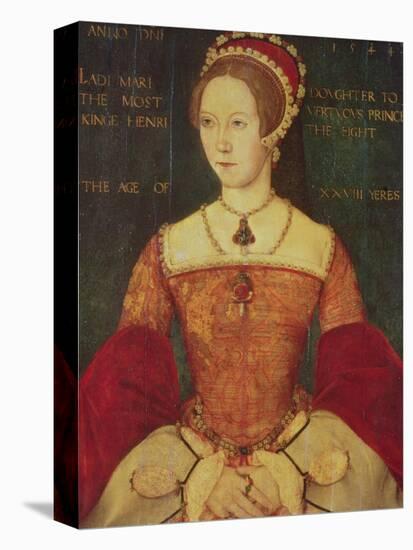 Portrait of Mary I or Mary Tudor (1516-58), Daughter of Henry VIII, at the Age of 28, 1544-Master John Of Samakov-Stretched Canvas