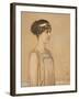 Portrait of Mary in Greek Costume, 1910 (Pencil and Chalk on Cardboard)-Franz von Stuck-Framed Giclee Print