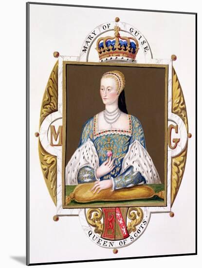 Portrait of Mary of Guise (1515-60) Queen of Scotland from "Memoirs of Court of Queen Elizabeth"-Sarah Countess Of Essex-Mounted Giclee Print